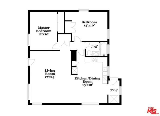 a picture of a bench in front of a wall