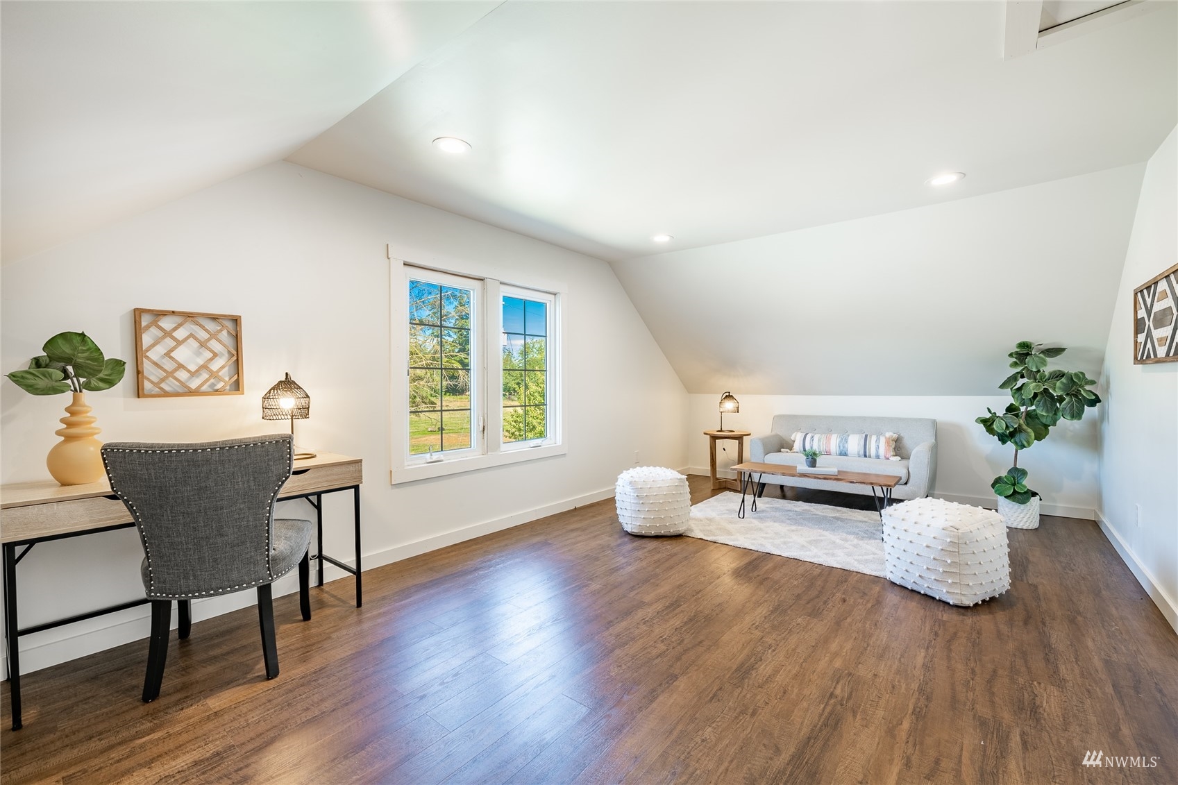 8249 Valley View Road Custer, WA 98240 - Photo 24 of 38 a living room with furniture and a wooden floor