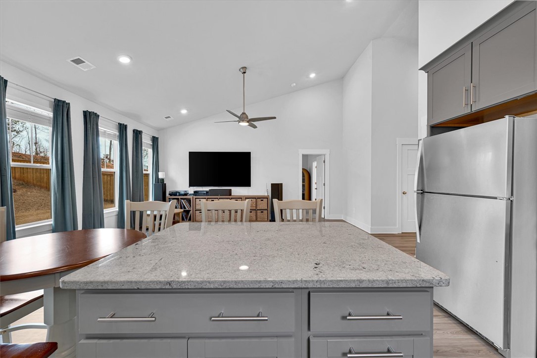 529 Overbrook Drive Seneca, SC 29678 - Photo 11 of 33 This bright kitchen and living area features ample light and a spacious island.