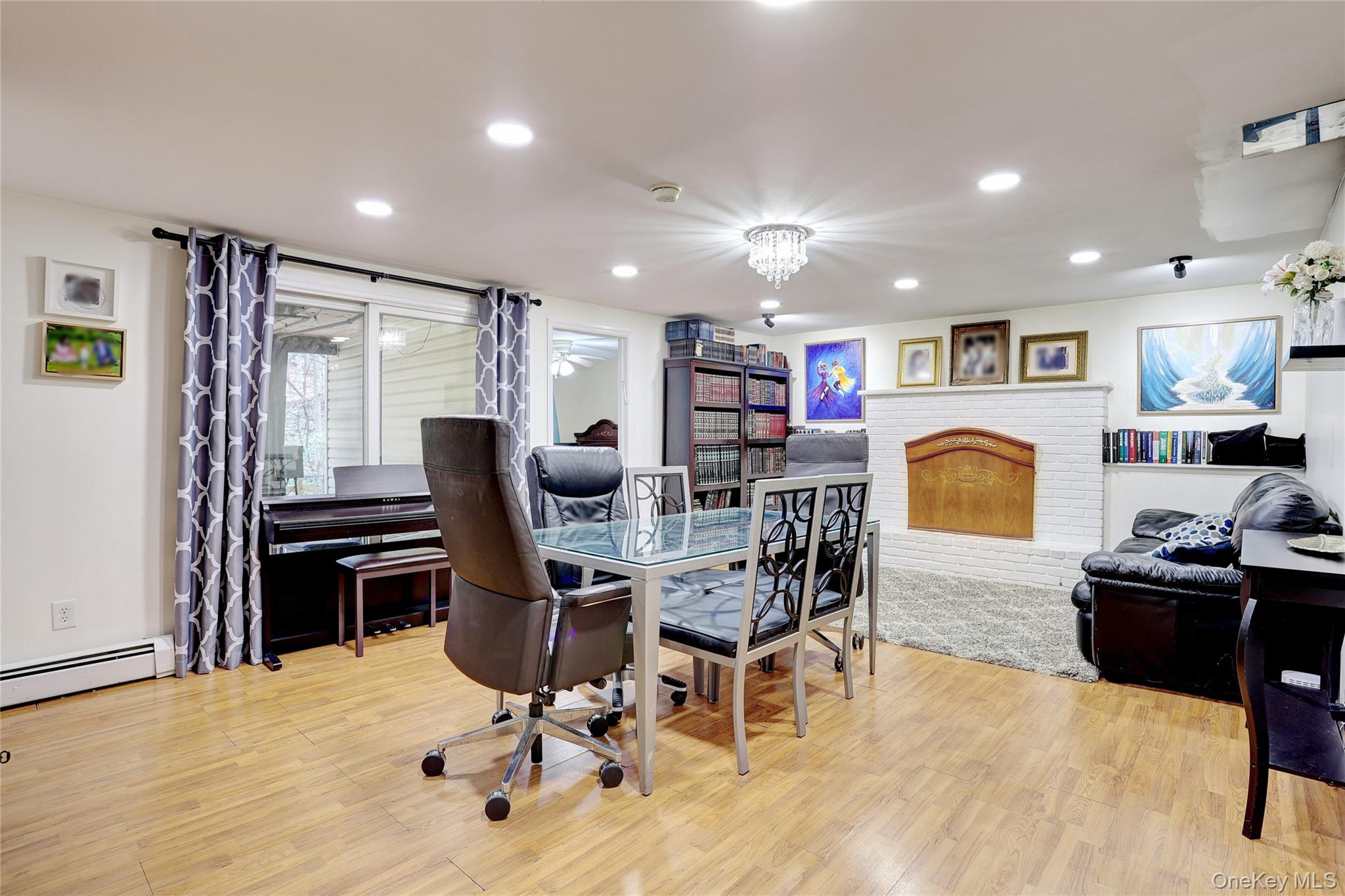 35 Regina Road Monsey, NY 10952 - Photo 24 of 34 Office area featuring recessed lighting, light wood finished floors, and a baseboard heating unit