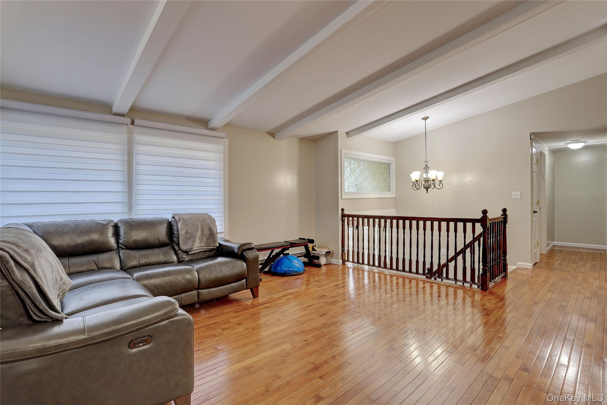 35 Regina Road Monsey, NY 10952 - Photo 6 of 34 Living area featuring light wood-style floors and a chandelier