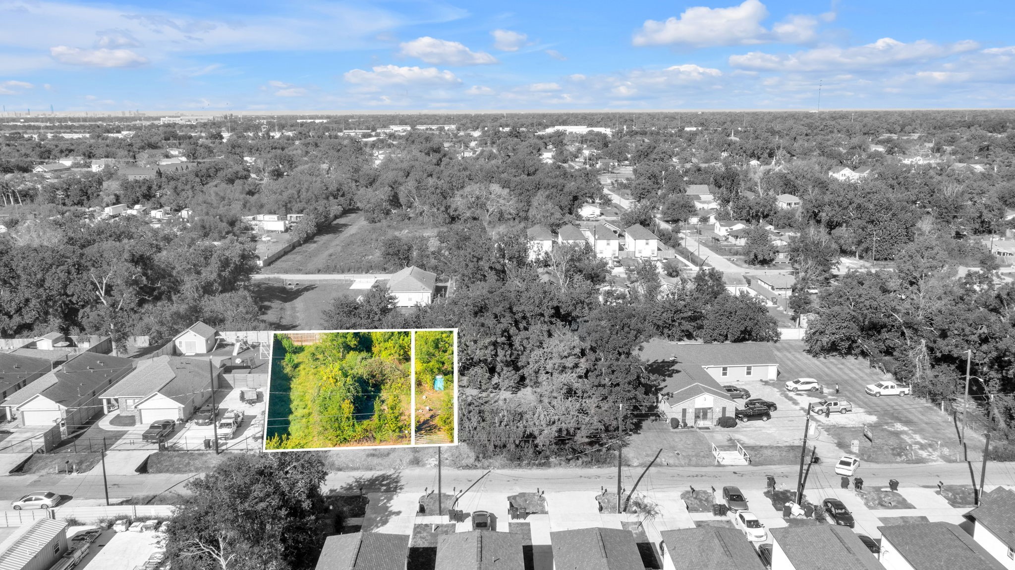 an aerial view of a city