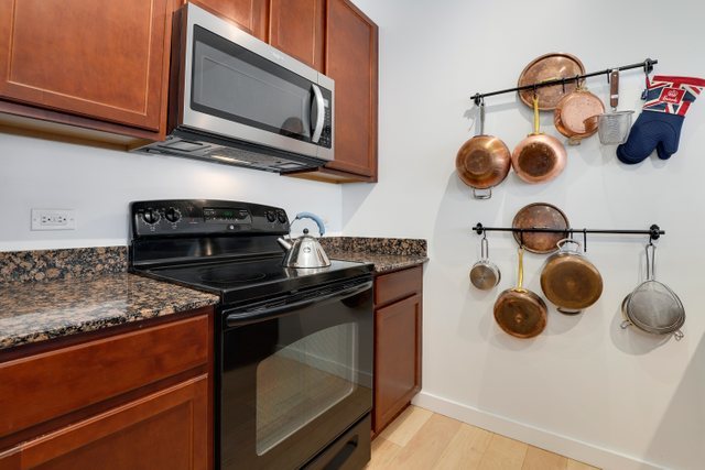 100 East 14th Street, Unit 708 Chicago, IL 60605 - Photo 9 of 25 a kitchen with a stove and a microwave