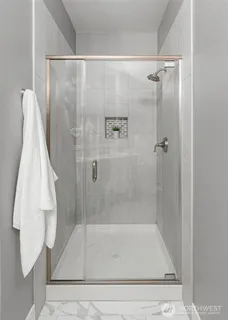 a bathroom with a shower
