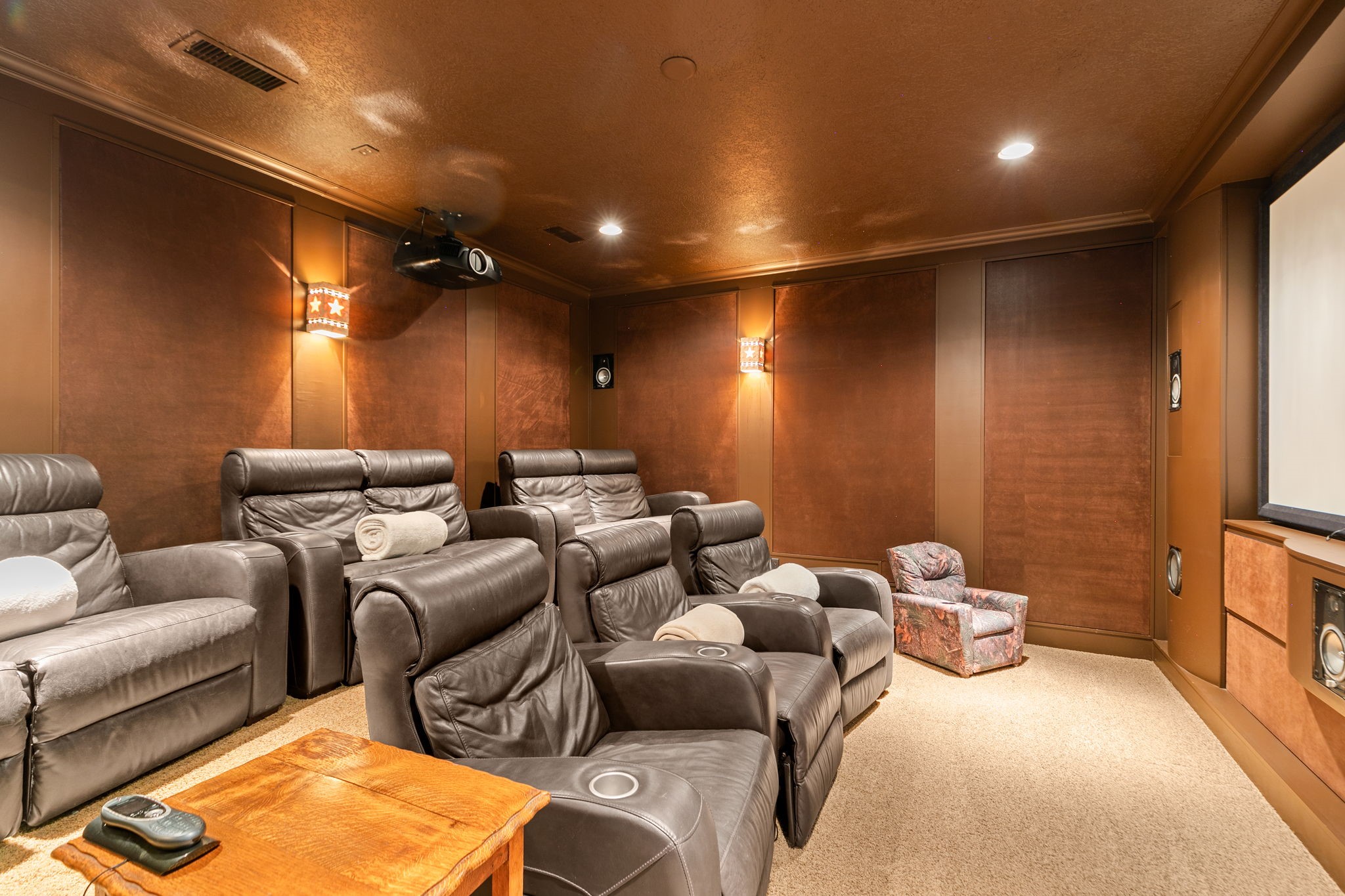 15601 Brown Road Tomball, TX 77377 - Photo 34 of 48 a media room with lots of chairs and a projector