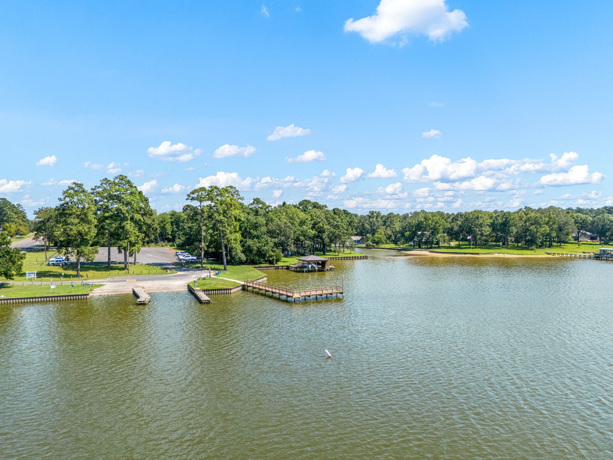 1100 Reveille Road Livingston, TX 77351 - Photo 16 of 20 a view of a lake with houses in the back