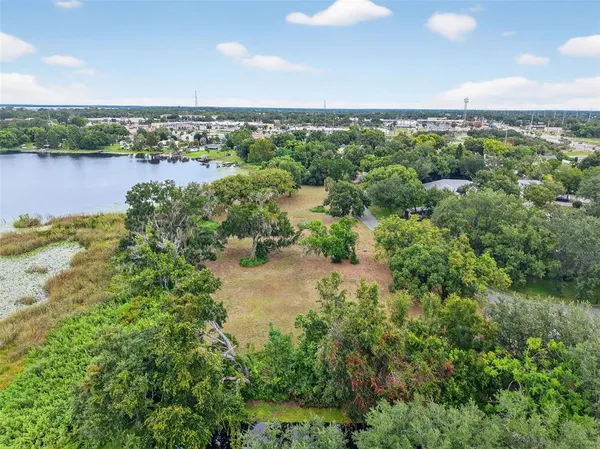 a view of a lake with a mountain in the background