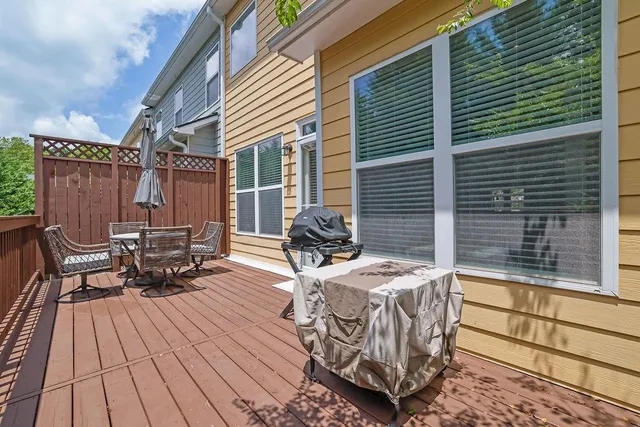 a view of a chairs on the deck