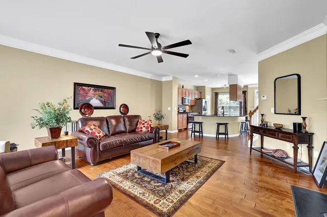 a living room with furniture