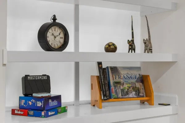 a view of a hallway with toys
