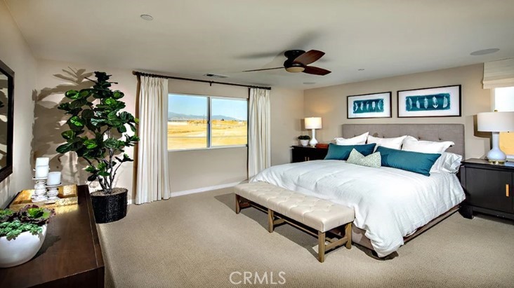 14073 Versimo Lane Beaumont, CA 92223 - Photo 14 of 20 a bedroom with a large bed and a potted plant