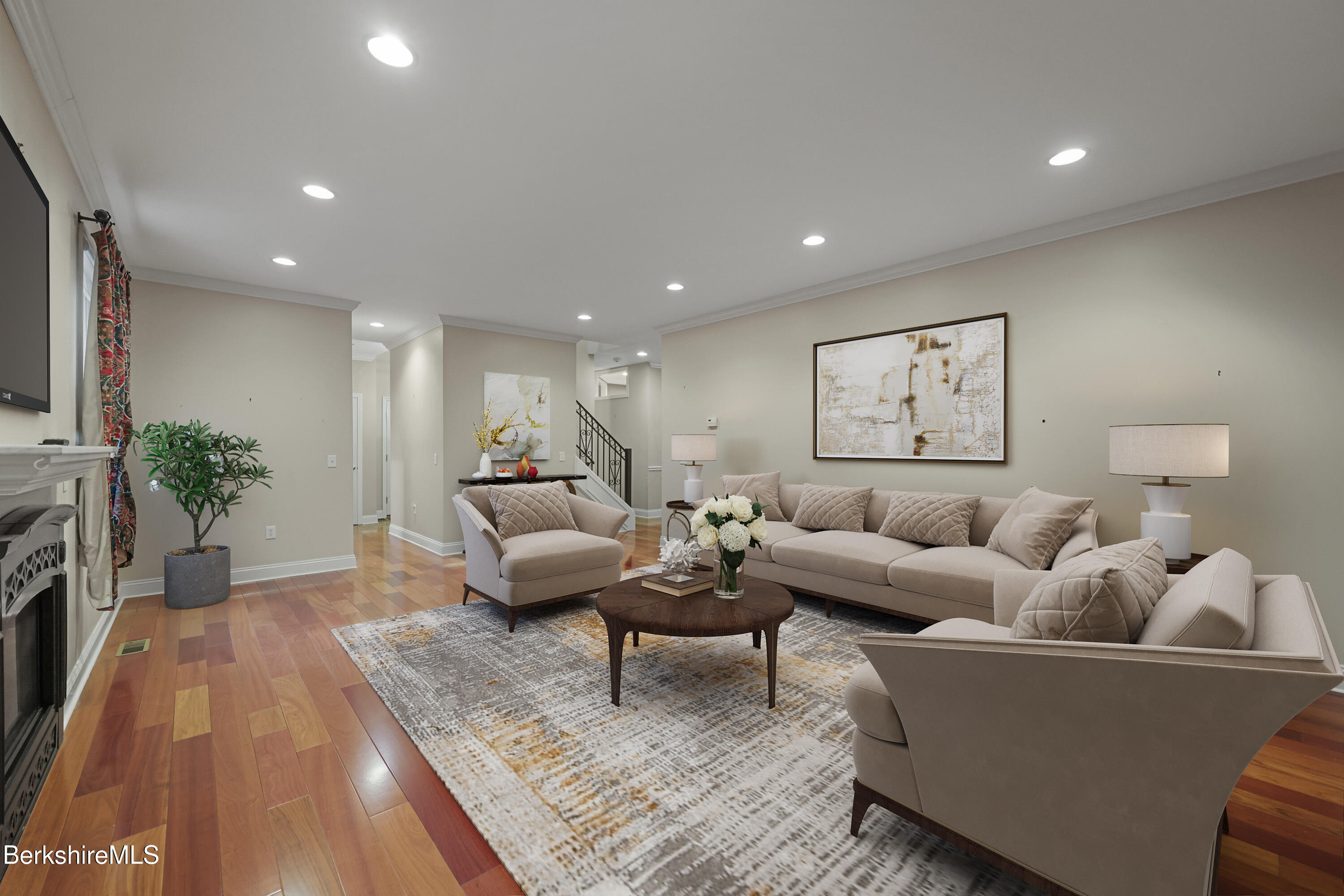 2 Amy Court Pittsfield, MA 01201 - Photo 18 of 50 a living room with furniture and a flat screen tv
