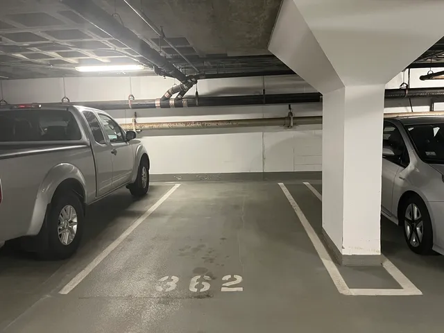 a view of a car in garage