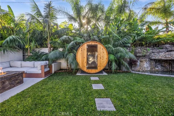 a outdoor living space with patio furniture
