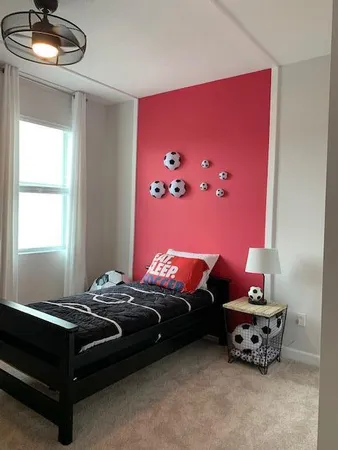 an empty room with a window