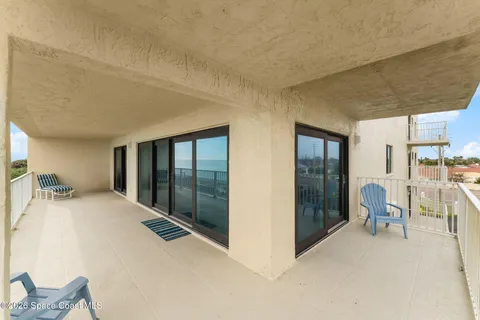 a view of balcony with stairs