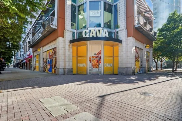 a view of a building with door