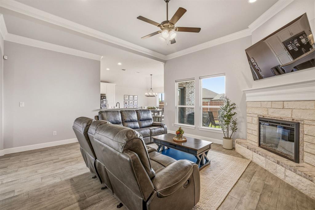 601 Violet Tolar, TX 76476 - Photo 2 of 26 a living room with furniture and a fireplace
