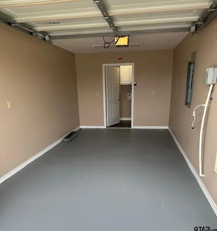 a bathroom with a walk in closet