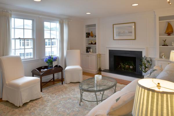 11 Cornell Road Marblehead, MA 01945 - Photo 6 of 28 a living room with furniture a fireplace and next to a window