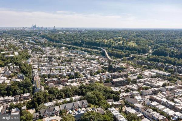 an aerial view of a city