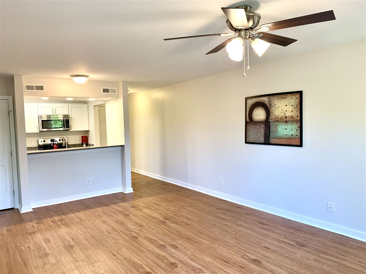 You will have space to eat at the counter or to place a table between the Kitchen and Living Room! Dining Area