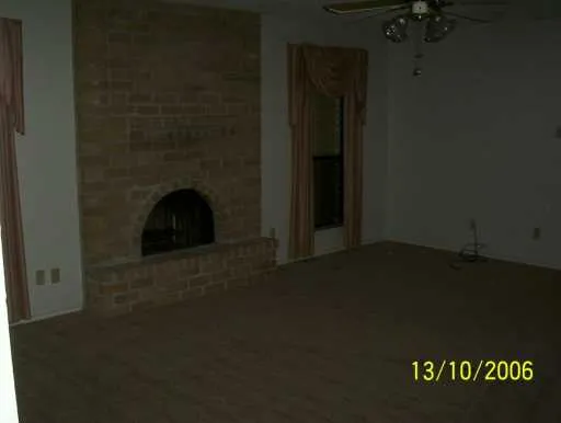 an empty room with a door