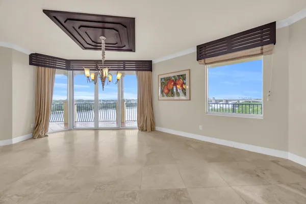 a view of a balcony with an outdoor space