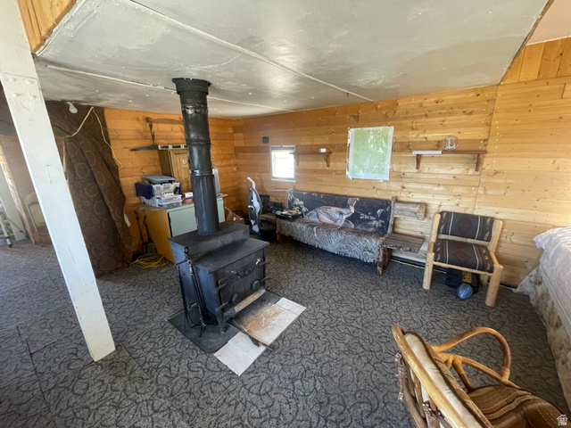 4648 West Taylor Flt Road Salina, UT 84654 - Photo 5 of 20 Cast iron wood-burning stove with a metal flue