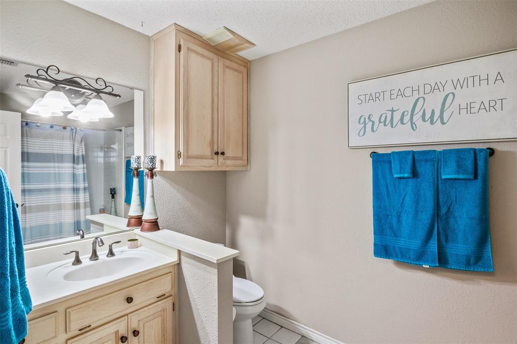 8919 Bontura Road Granbury, TX 76049 - Photo 14 of 35 a bathroom with a sink a toilet and shower