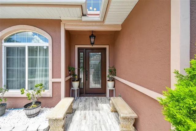 a view of a entryway door of the house