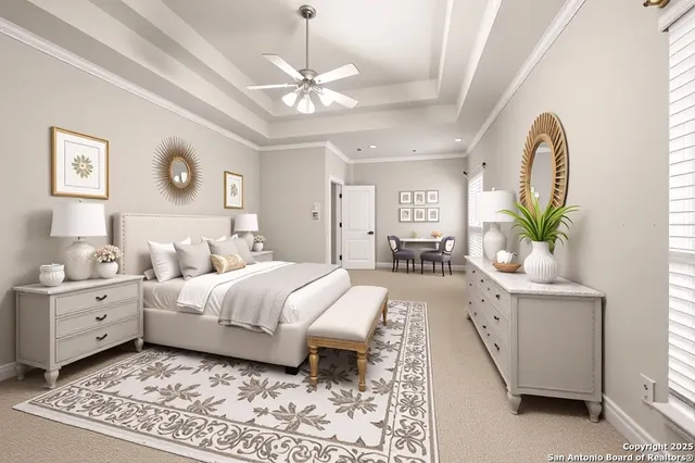 a bed room with bed and window