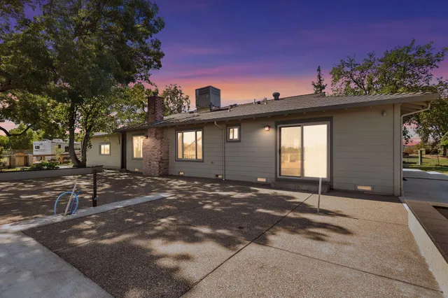 a view of a house with a patio