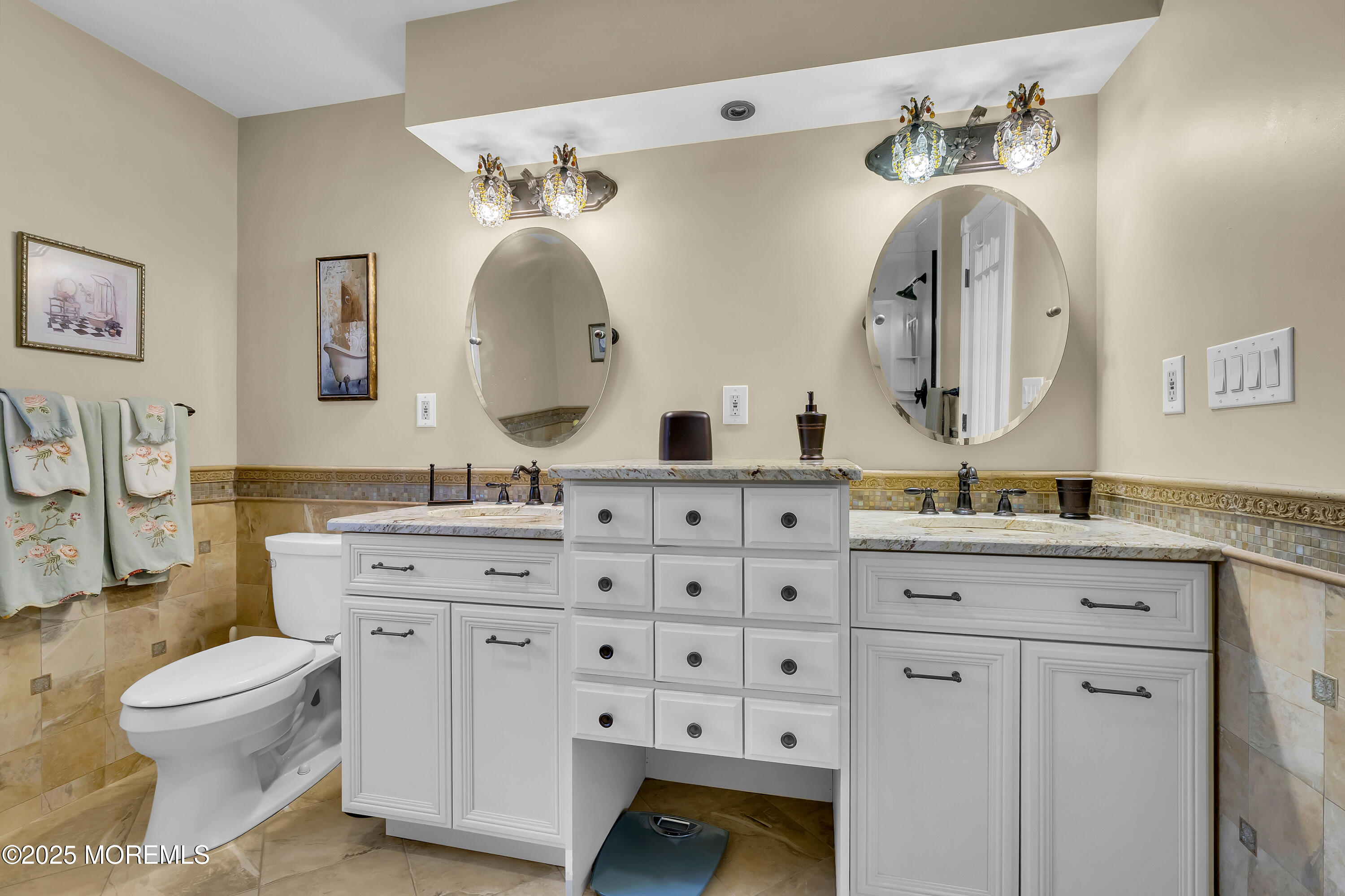 49 Highbridge Road New Egypt, NJ 08533 - Photo 33 of 44 a bathroom with a double vanity sink mirror and toilet