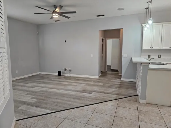 a view of a livingroom with an empty space