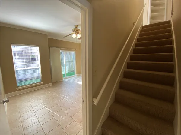 a view of an entryway with staircase