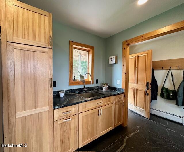 26 A Stonebridge Way Tyringham, MA 01238 - Photo 12 of 74 a kitchen with granite countertop a refrigerator and a sink