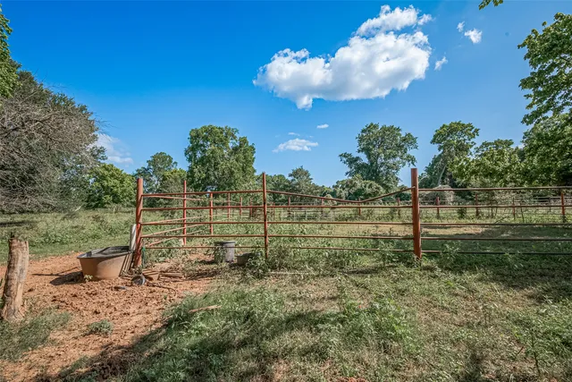 a backyard of a house with lots of green space