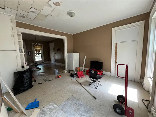 a view of hallway with window