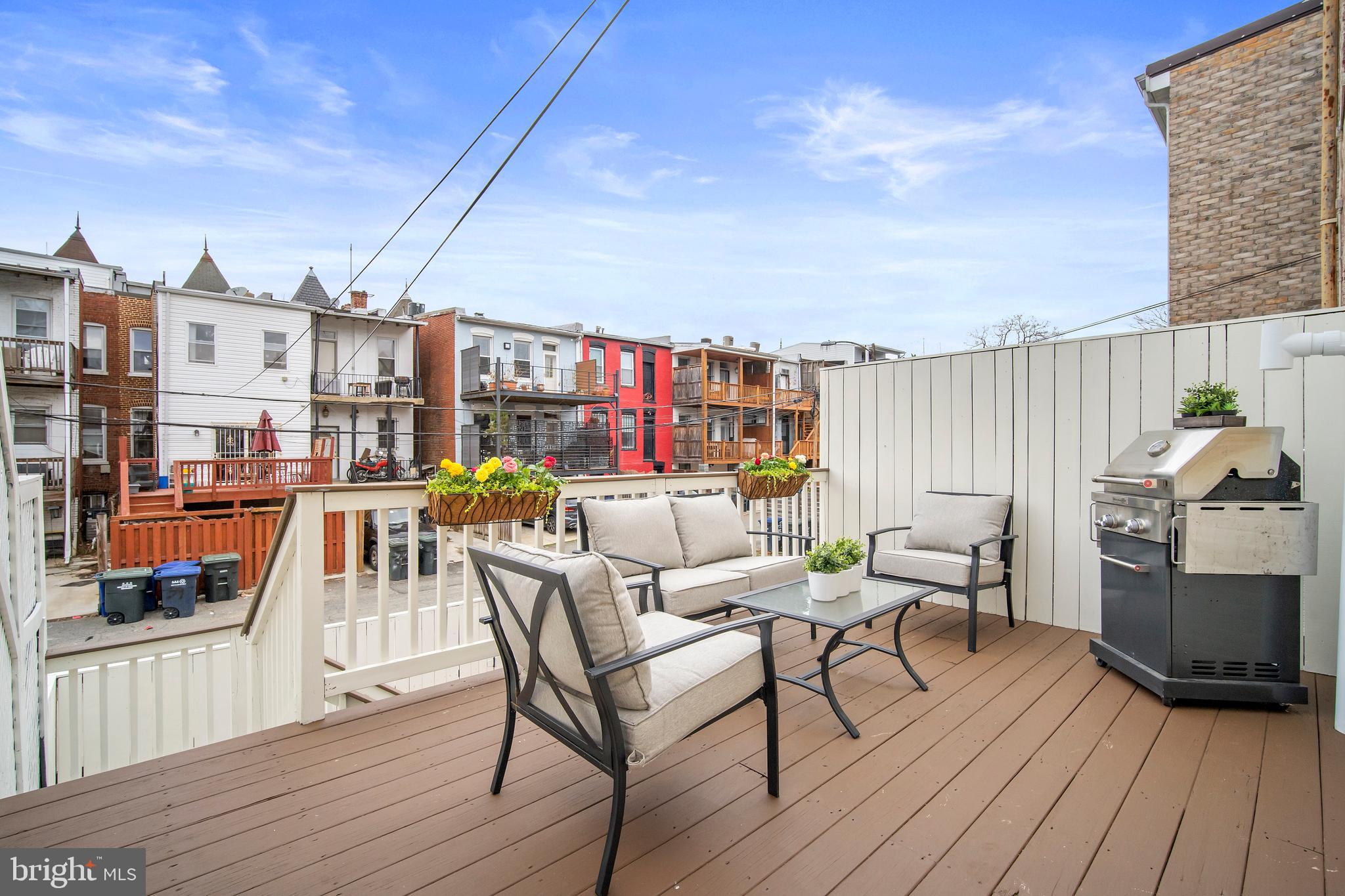 39 S Street Northwest Washington, DC 20001 - Photo 35 of 54 Rear Deck For Outdoor Dining & Entertaining