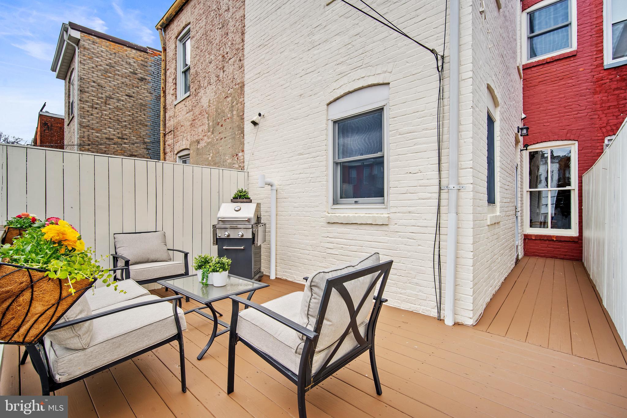 39 S Street Northwest Washington, DC 20001 - Photo 36 of 54 Rear Deck For Outdoor Dining & Entertaining