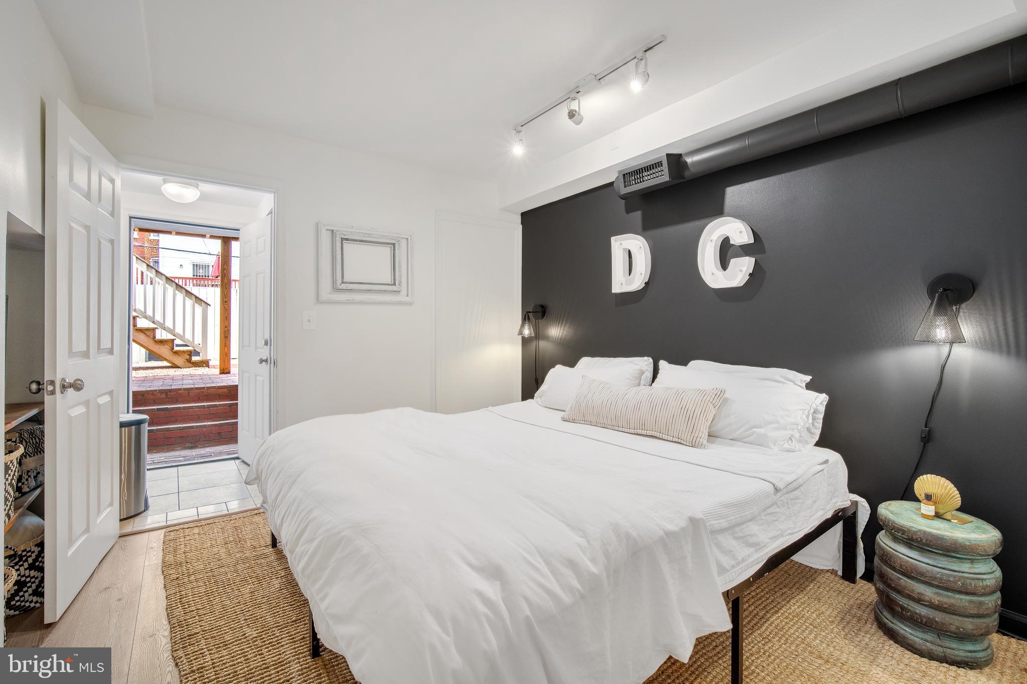 39 S Street Northwest Washington, DC 20001 - Photo 48 of 54 Bedroom w Rear Entrance to Patio/Parking