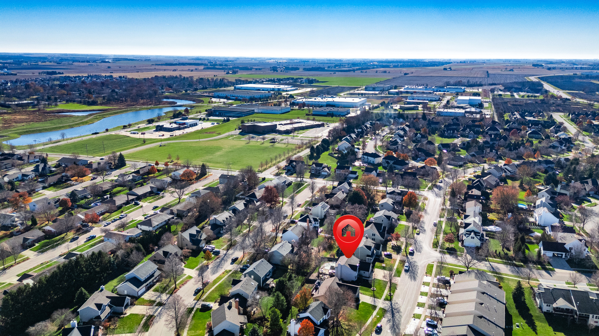 932 Foxpointe Drive Sycamore, IL 60178 - Photo 12 of 52 an aerial view of a building with garden space and outdoor seating
