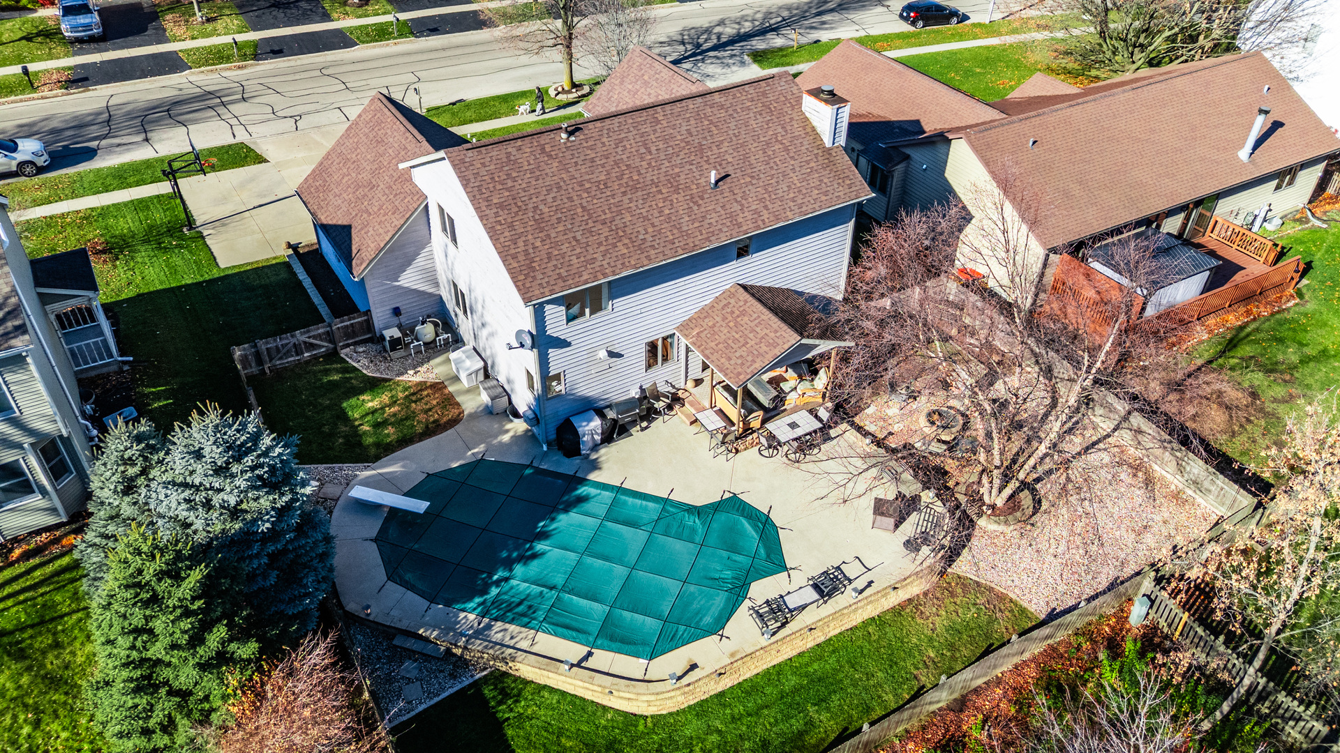 932 Foxpointe Drive Sycamore, IL 60178 - Photo 16 of 52 an aerial view of a house with garden space and street view