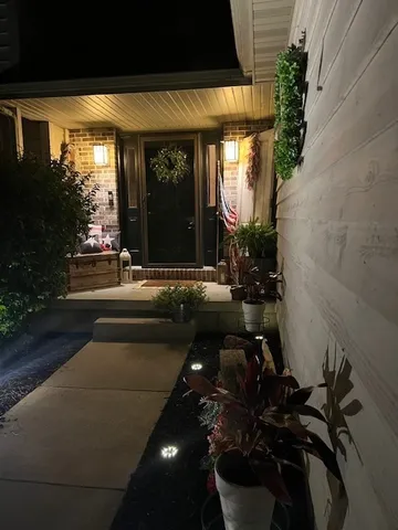 a view of a backyard