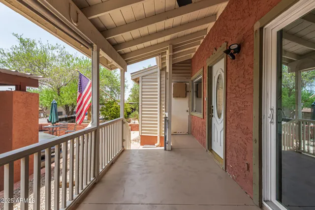 a view of a porch