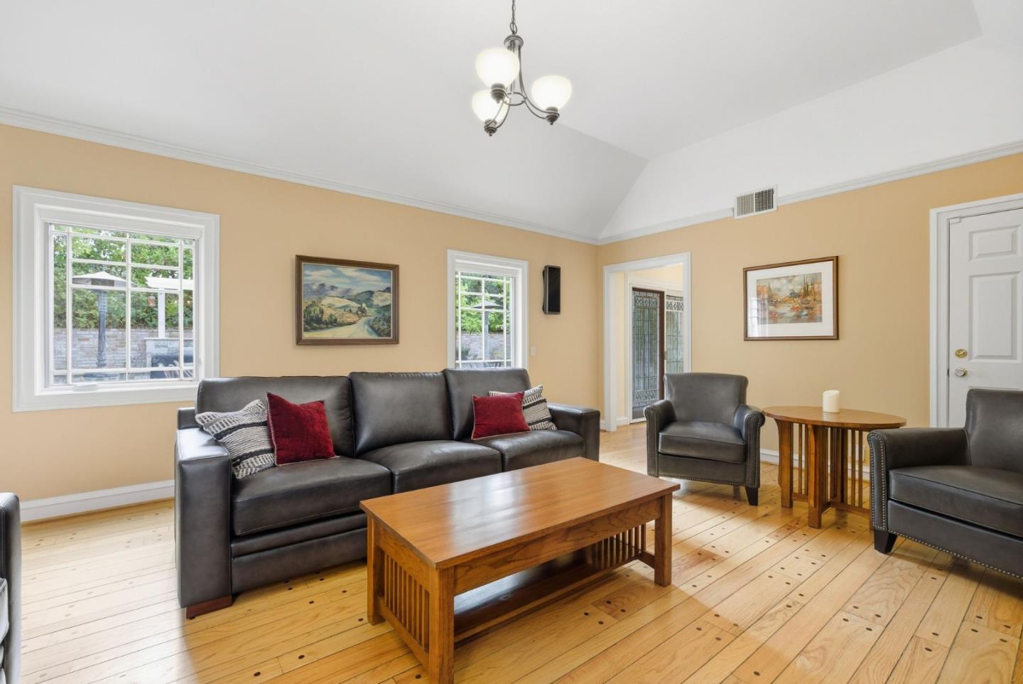 23423 Toyonita Road Los Altos Hills, CA 94024 - Photo 33 of 59 a living room with furniture and a wooden floor