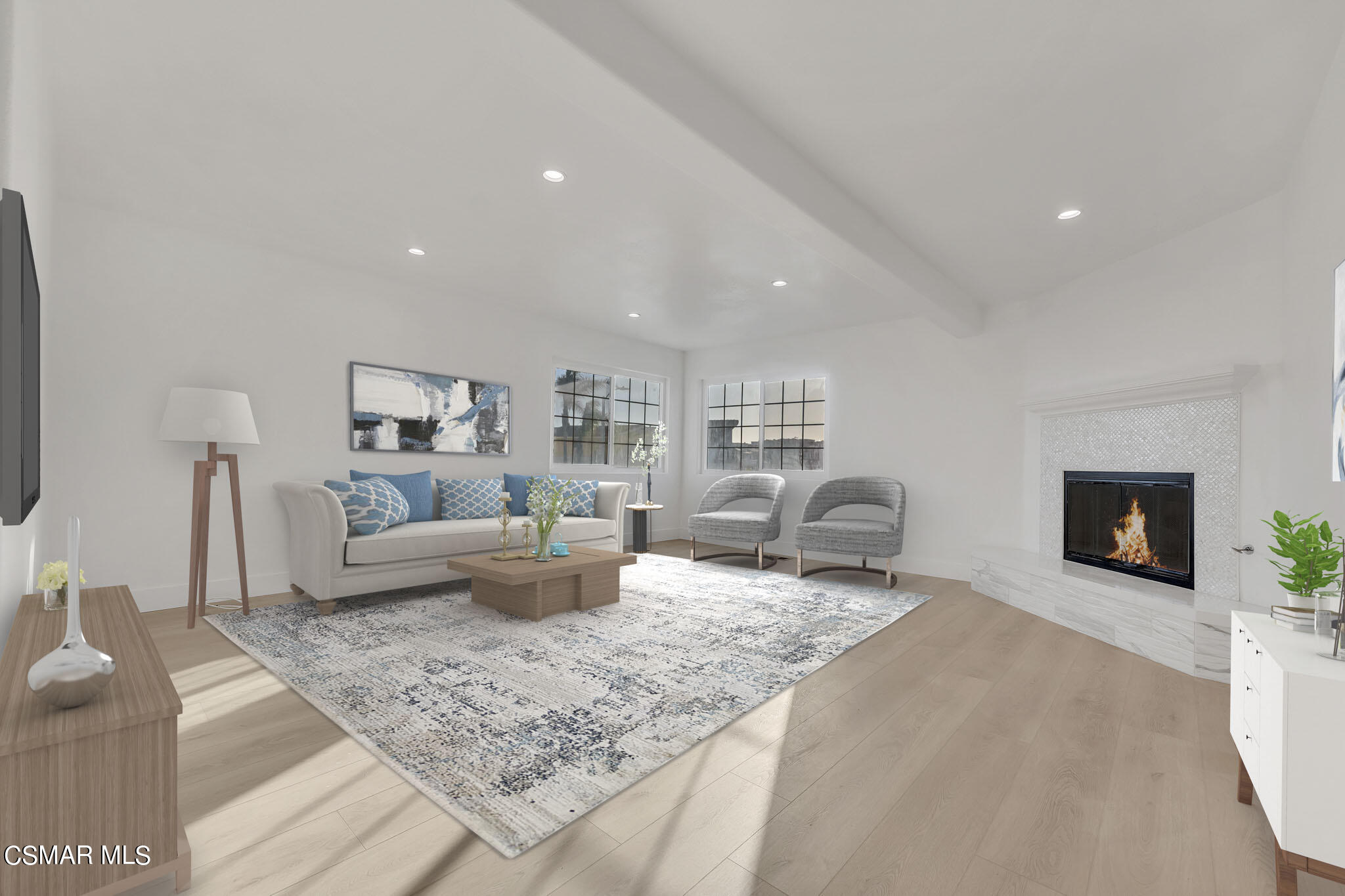 5222 West Wooley Road Oxnard, CA 93035 - Photo 1 of 39 a living room with furniture and a fireplace