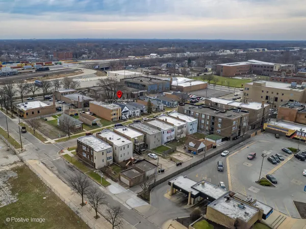 an aerial view of a city