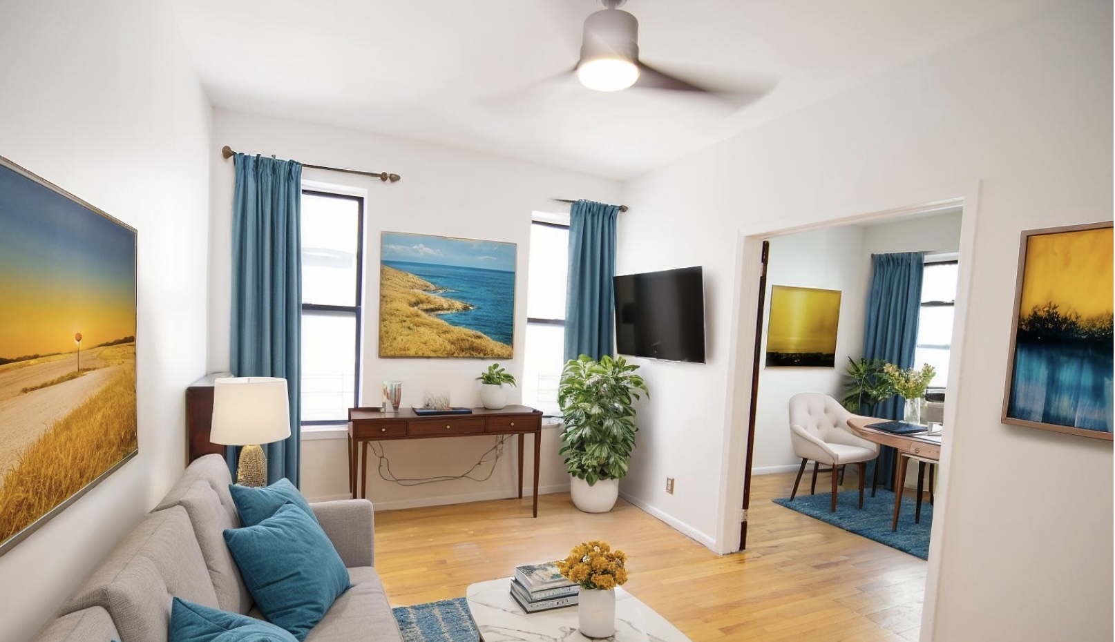 Undisclosed Address Manhattan, NY 10032 - Photo 1 of 9 a living room with furniture and a flat screen tv